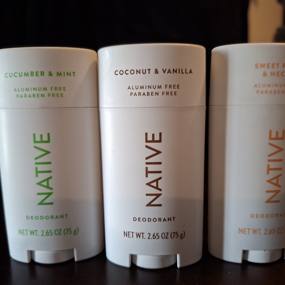 Native Deodorant Trio - Cucumber & Mint, Coconut & Vanilla, Sweet Peach & Nectar